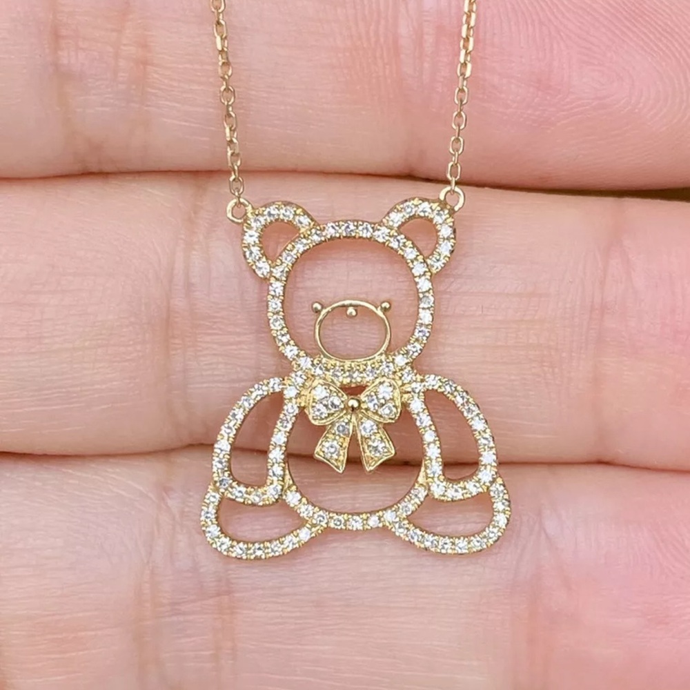 14k Alex park 0.5ct diamond teddy bear brand new adorable.